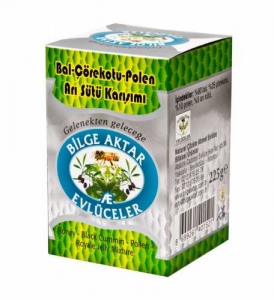 BİLGE AKTAR - BAL-ÇÖREKOTU-POLEN-ARI SÜTÜ KARIŞIMI 225 GR